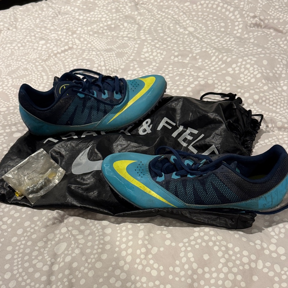 Nike Sprint Spikes in Blue and Yellow